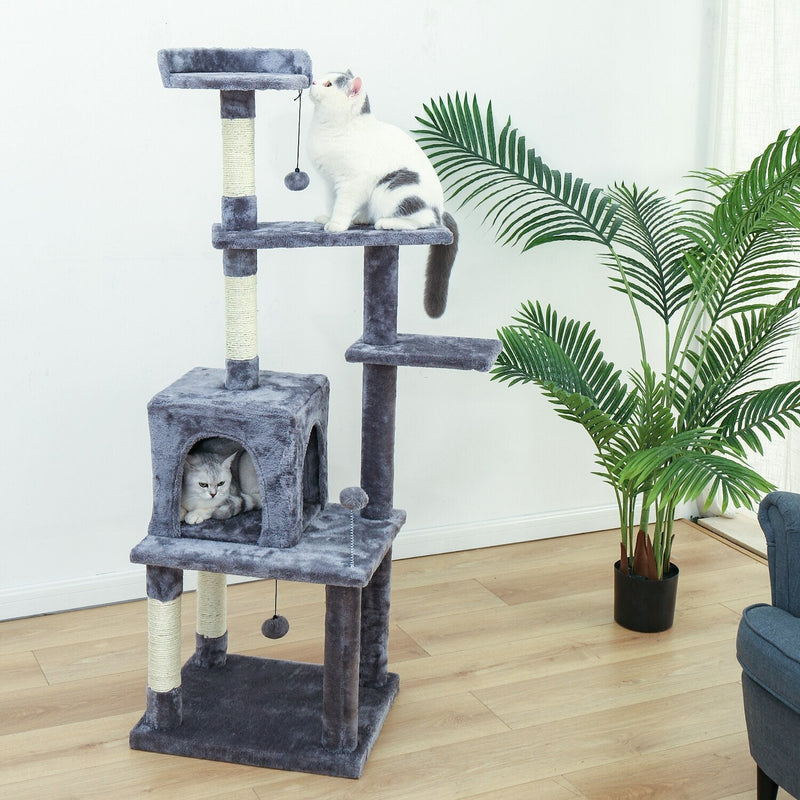 Cat Climbing Tree Toy with Ladder with Wood Scratching Post